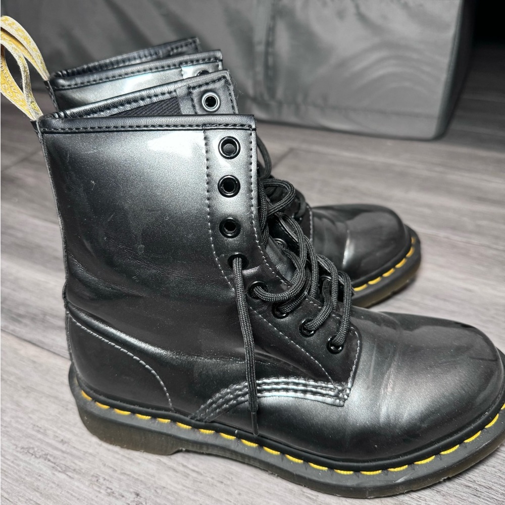 Dr. Martens Vegan 1460 Metallic Grey Lace Up Boots 37 EU